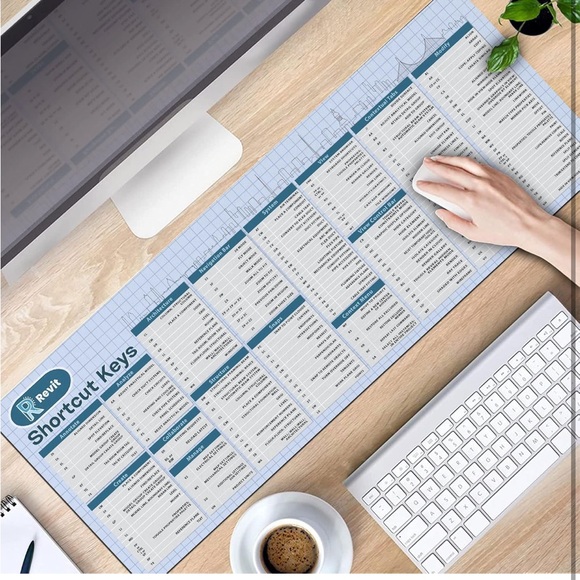 Amazon Other - (New)Revit Shortcut Keys Desk Mouse Pad XXL – Brand New